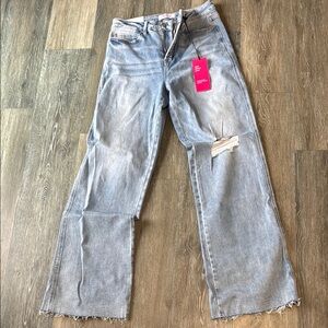 Women's Light Blue Distressed Jeans